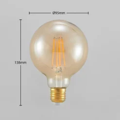 Lichtbron LED 6,5W (650lm) 2500K Amber G95 3-Step-Dim E27 - Arcchio - Koop Online 8 Lichtbron LED 6,5W (650lm) 2500K Amber G95 3-Step-Dim E27 - Arcchio - Koop Online -Winkel Voor Modeverlichting 4251096567922 2