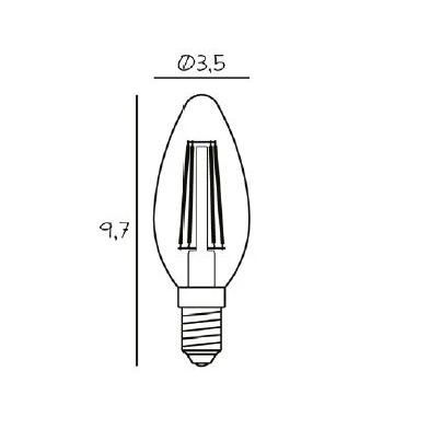 Lichtbron LED 3,5W Kaars 2200K Dimbaar E14 - Design By Us - Koop Online 4 Lichtbron LED 3,5W Kaars 2200K Dimbaar E14 - Design By Us - Koop Online - Afbeelding 2