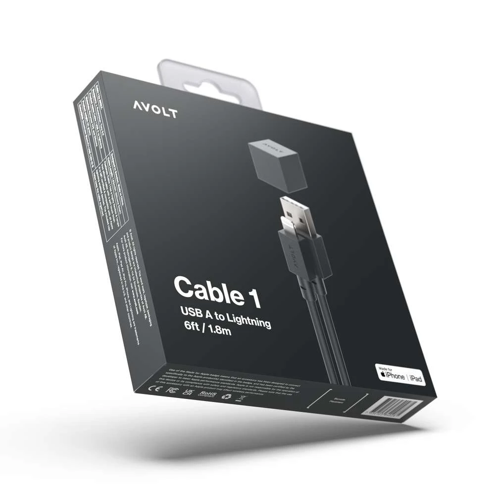 Cable 1 USB A 1,8m Stockholm Black - Avolt - Koop Online 6 Cable 1 USB A 1,8m Stockholm Black - Avolt - Koop Online - Afbeelding 5