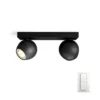 Buckram Plafondlamp 2xBar/Tube White Amb. Black - Philips Hue - Koop Online -Winkel Voor Modeverlichting 8718696164136 buckram loftlampe bartube sort philips hue 1