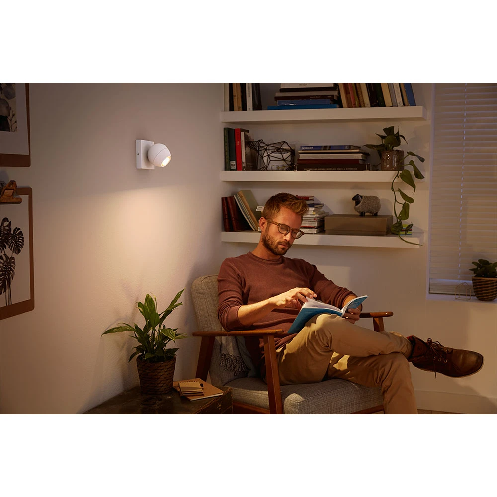 Buckram Plafondlamp Single Spot M/Switch White Amb. White - Philips Hue - Koop Online 4 Buckram Plafondlamp Single Spot M/Switch White Amb. White - Philips Hue - Koop Online - Afbeelding 2