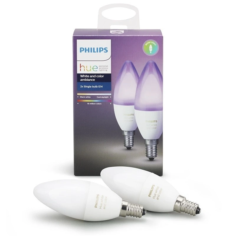 Philips Hue White/Color Amb. 2 Pak E14 - Philips Hue - Koop Online